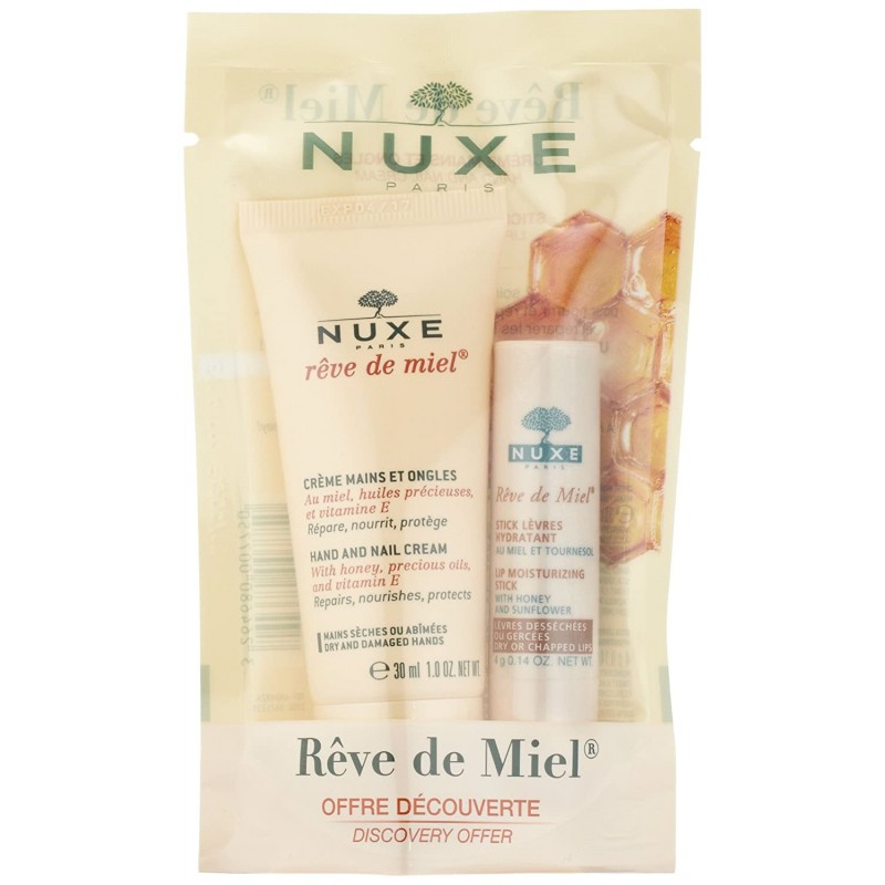 NUXE  CREMA MANOS REVE DE MIEL+STICK LABIAL PACK